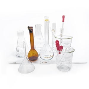 SCIEDU Lab Glass Química orgánica Frasco cónico Cilindro de medición Embudo Graduado Cuentagotas Cristalería Kits Juego de equipos - Product Image 1