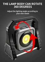 Lampe de camping portable télescopique haute puissance, rechargeable, projecteur RGB, lampe de travail magnétique pour la réparation automobile et l'atelier