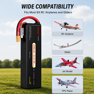 Batterie Li-Polymère de 2200 mAh 22,2 V 60C à Capacité Réelle avec Connecteur Filaire Personnalisable pour Avions à Voilure Fixe Longue Portée - Product Image 5