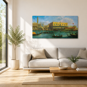Dipinto a Olio Astratto di <span class=keywords><strong>Venezia</strong></span> 60*90cm B&C ART, Paesaggio Cittadino Veneziano Fatto a Mano su Tela di Lino - Product Image 4