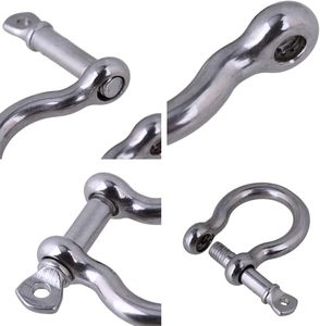 Shackle jangkar baja tahan karat tugas berat 1/4 inci, rantai jangkar gelang kapal layar, pin sekrup, perlengkapan rigging - Product Image 4