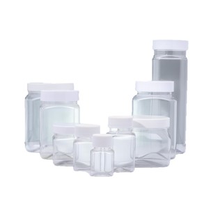 Transparent Square Pet <b>Plastic</b> Bottles Screw Cap Food Grade Airtight Jars 30-1000Ml <b>General</b> Packaging - Product Image 1