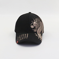 Gorra de béisbol con visera nueva de estilo chino al por mayor, sombrero de béisbol con estampado de dragón, deportes al aire libre, logotipo impreso, envío directo