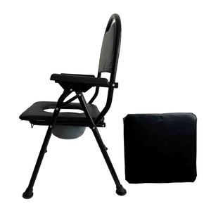 Silla <span class=keywords><strong>de</strong></span> inodoro plegable para ancianos, discapacitados, mujeres embarazadas, con asiento y respaldo acolchados, taburete <span class=keywords><strong>de</strong></span> inodoro portátil para uso doméstico - Product Image 2