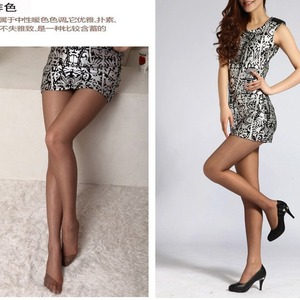 Invisible Core Spun Silk Pantyhose For Women Sheer Thin Summer Spring Autumn Dark Gray Skin Color Coffee Solid Pattern - Product Image 1