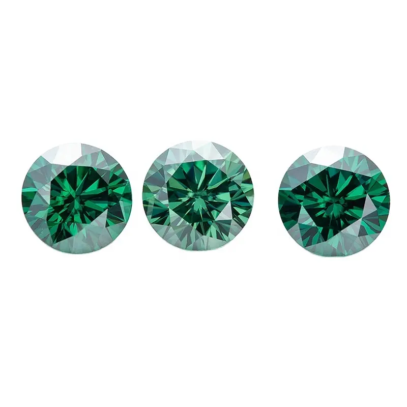 Hot Bán Màu Kim Cương Nhà Máy Giá Blue Green Moissanite Kim Cương 6.5Mm Tại Ấn Độ