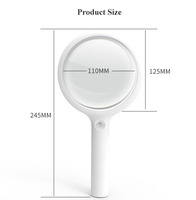 Handheld Illuminated Lighted Magnifying Glass with 20Leds, 3 Light Modes & Rechargeable USB Magnifier Seniors