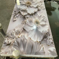 Panneau mural auto-adhésif imperméable en PVC imitation marbre 5D pour chambre d'hôtel, film décoratif haute brillance