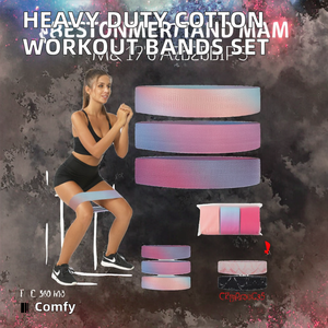 Polyester Fabric Comfortable High Elasticity <b>Workout</b> <b>Bands</b> Set Heavy Level Gym Resistance <b>Bands</b> Yoga Exercise Hip Circles Loops - Product Image 2