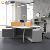 Ensemble complet de mobilier de bureau exécutif avec cloison, poste de travail modulaire pour 4 personnes, poste de travail privé
