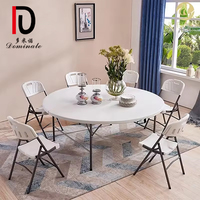 Table Ronde Pliante en Plastique Blanche pour Mariages, Banquets et Événements (Tables et Chaises Pliantes)