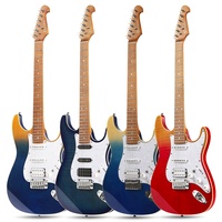Custom D-210 Baked Maple Neck ST Guitar DIY Kit Firefly Guitar Strings Electric 22 Fret Professional Blue Electric Guitar