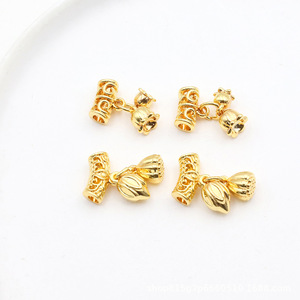 Fornituras de joyería con cuentas de loto, plata chapada en oro de 18 quilates para la fabricación de pulseras, accesorios DIY D171 - Product Image 4