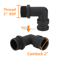 PP 90 Joint coudé pince à eau Tube connecter raccords 2 pouces filetage fin à union bande prolongée vidange IBC adaptateur de réservoir d'urée