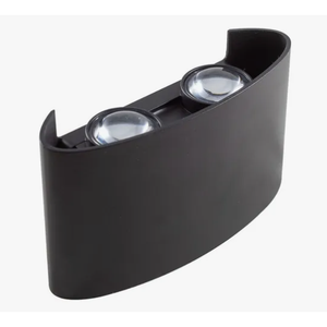 8W LED Flying bozzress lampada da parete esterna finitura nera con luce calda per esterni - Product Image 3