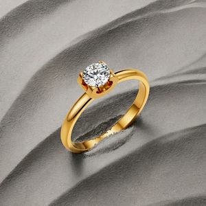 RINNTIN STKR02 Elegante Anello da Donna in Acciaio Inossidabile 304 Placcato Oro 18K con Zirconia Cubica per Fidanzamento e Matrimonio - Product Image 4