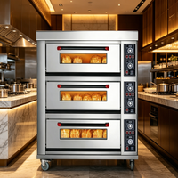 Horno Eléctrico Comercial de Infrarrojos Lejanos Zhuoran de 3 Niveles y 9 Bandejas, Horno Estilo Instrumento para Panadería y Catering
