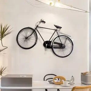 108x67 ס""מ קישוטי אופניים יצירתיים לחדר ילדים תלייני קיר מברזל יצוק תלייני קיר תעשייתיים רטרו