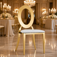 Chaise élégante en forme de cœur, dorée, à dossier creux, chaise de banquet de luxe en blanc doux, chaise de mariage en métal doré