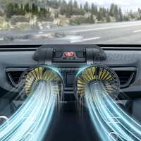 Ventilateur électrique de voiture 12V/24V à deux vitesses, refroidisseur d'air automatique, réglable à 360 degrés, ventilateurs de climatisation de voiture à flux d'air amélioré