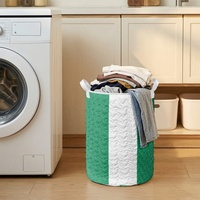 Sac de rangement matelassé à cordon personnalisé avec drapeau du Nigeria, en polyester durable, organisateur domestique pour le rangement à la maison