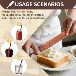 خلاط سبورتل خشبي ملعقة عصا تقليب مسطحة لخلاط العجين المخمر لطبخ العجين ملعقة خبز خشبي أدوات مطبخ - Product Image 6