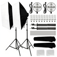 5 ampoules en 1 support boîte souple support de lumière trépied Kit photographie vidéo Studio Film Photo caméra téléphone diffusion en direct lampe boîte ensemble