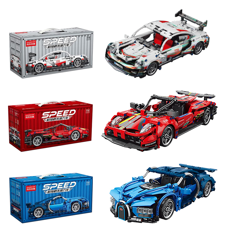 MOCBURIKU Remote Control Car Building Kit, 1/10 Scale M4 Supercar With Lights Motors Rechargeable Battery, Compatible With Technic Cars For Adults, STEM Gift For Boys Age 6 8 10 12 14 (2280 Pcs