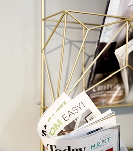 INNOVA — <span class=keywords><strong>panier</strong></span> de rangement <span class=keywords><strong>mural</strong></span> décoratif à trois niveaux, en fil de métal doré, pour journal et magazine, pré-livraison - Product Image 4