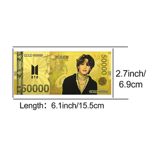 Banconota da Collezione Ispirata alle Boy Band K-Pop, Bifacciale con Lamina d'Oro, 50000 Won, Regalo per Fan, Stile <span class=keywords><strong>Poster</strong></span> Musicale, Decorazione per le Feste - Product Image 2