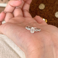 Bague élégante pour l'index, micro-incrustation de zircon ultra-brillant, grande taille, ouverte, best-seller du streaming en direct