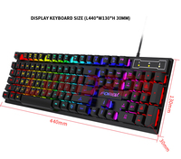 Clavier et Souris Gaming à Membrane Programmable Taille Standard FV-Q305S Direct Usine, Filaire, Rétroéclairage Arc-en-ciel, Étanche, Connecteur USB