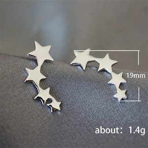 Orecchini a Forma di Stella a Cinque Punte Geometrica per Donne, Gioielli Vintage alla Moda - Product Image 5