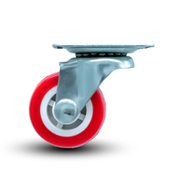 Roulettes pivotantes rouges en PVC robuste, 1/1, 25/1, 5/2/2, 5/3/4 pouces, offre spéciale