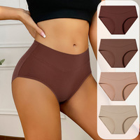 Culottes en coton pour femmes, taille mi-haute, effet ventre plat, usage quotidien, grandes tailles, douces et respirantes