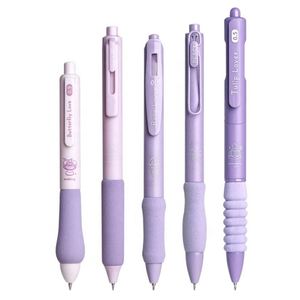 Juego de bolígrafos de varios estilos, bolígrafos de Gel creativos de plástico con agarre suave para estudiantes, bolígrafos de Gel negros de 0,5mm de secado rápido para exámenes, 5 uds. - Product Image 1