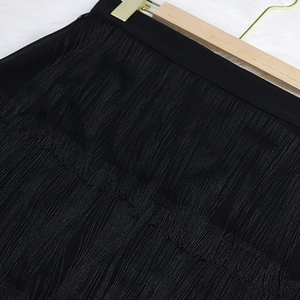 Elegant <strong>Plus</strong> <strong>Size</strong> <strong>Black</strong> Tassel Sheath Midi Length Pencil Ladies <strong>Skirts</strong> - Product Image 6