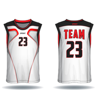 Camiseta de Baloncesto Reversible Personalizada al por Mayor, de Secado Rápido, Transpirable, 100% Poliéster, Antibacteriana, Ecológica y Duradera, con Estampado