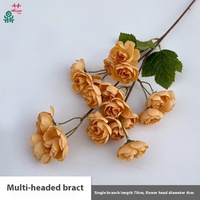Betterlove Guirlande de fleurs artificielles en soie orange clair de 77 cm pour mariage, décoration murale de fond de plafond et photographie