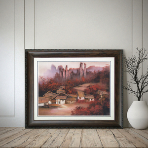 Hecho a mano Zhangjiajie <span class=keywords><strong>Avatar</strong></span> <span class=keywords><strong>paisaje</strong></span> pared arte cinabrio arenisca pintura <span class=keywords><strong>paisaje</strong></span> decoración del hogar ornamento escena ilustraciones - Product Image 2