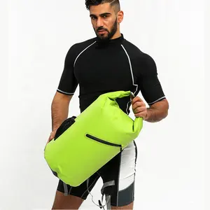 Outdoor activities Waterproof 500D PVC tarpaulin backpack with zipper pocket