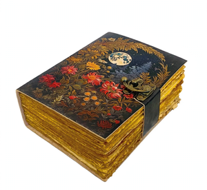 Handmade Leather Journal Moon Floral Design Antique <b>Lock</b> <b>Notebook</b> 200 Pages Hardcover Vintage Writing Diary Rustic Gift Pencil - Product Image 6