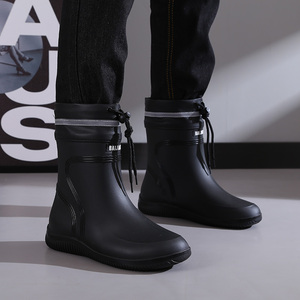 Botas de Lluvia de PVC Cálidas y Acolchadas, Botas Wellington de Goma, Botas de Lluvia con Pantorrilla Gruesa para Hombre - Product Image 3