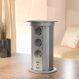 Prese prese per la <span class=keywords><strong>casa</strong></span> del piano di lavoro Pop-up 110-250V prese europee con porte Usb presa elettrica di sollevamento della presa del tavolo - Product Image 1