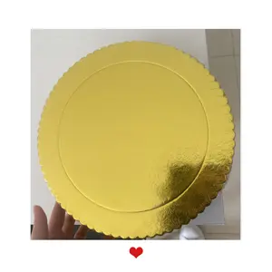 Prix usine taille personnalisée planche à gâteau ronde feuille d'or gâteaux ondulés tambour résistant à la graisse Reposteria carton gâteaux support