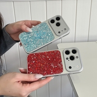 Coque de protection antichoc tendance et avancée avec bordure argentée à paillettes colorées pour iPhone 17 16 15 14 Pro Max