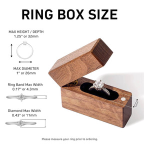 Custom-made high-end wooden engagement <b>ring</b> <b>box</b>, small square flip-top <b>ring</b> <b>box</b>, solid wood engagement <b>ring</b> <b>box</b>. - Product Image 4