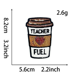 Parches <span class=keywords><strong>de</strong></span> lentejuelas termoadhesivos para profesores, parches <span class=keywords><strong>de</strong></span> pizarra con <span class=keywords><strong>la</strong></span> inscripción 'A+' para profesores, apliques bordados <span class=keywords><strong>de</strong></span> espíritu escolar para bolsos y chaquetas, al por mayor - Product Image 5