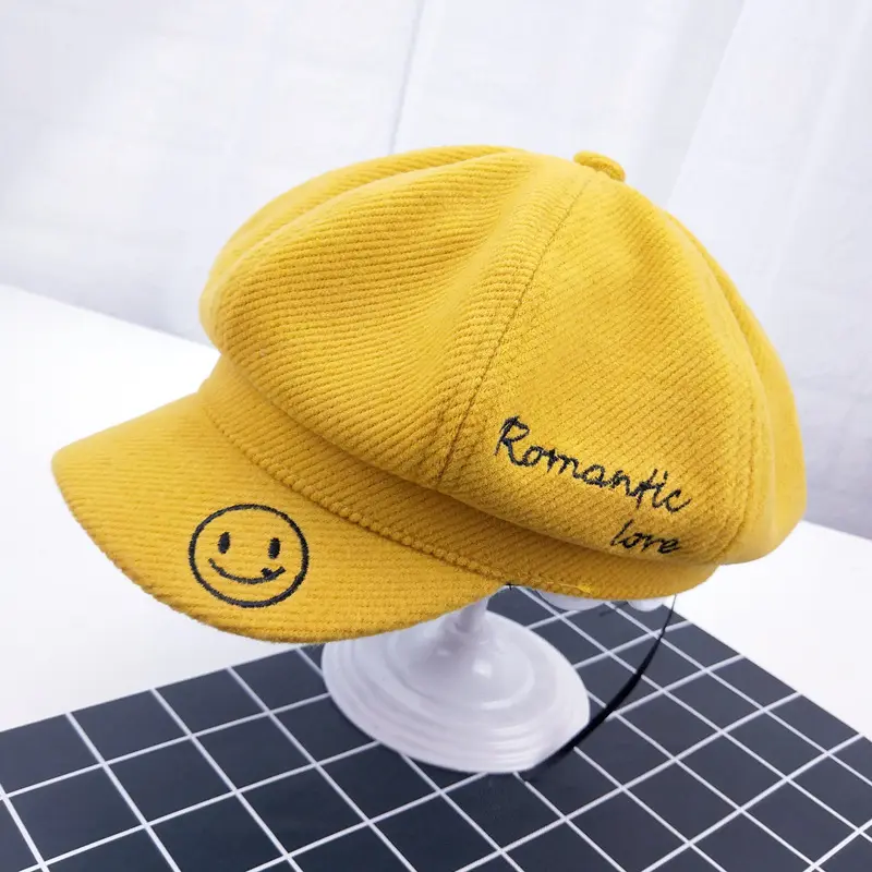 Lavorato a maglia Bambini di Costruzione Berretto Sorriso Inverno Cappello con Visiera