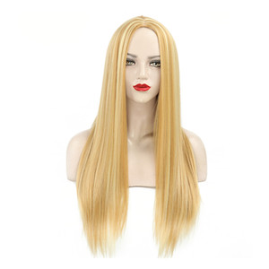 Bán Buôn Tóc Giả Dài Thẳng Mượt Tóc Vàng 613 Màu Đàn Piano Cho Phụ Nữ Mỹ Tóc Giả Hóa Trang Tiệc Hàng Ngày WVG - Product Image 3